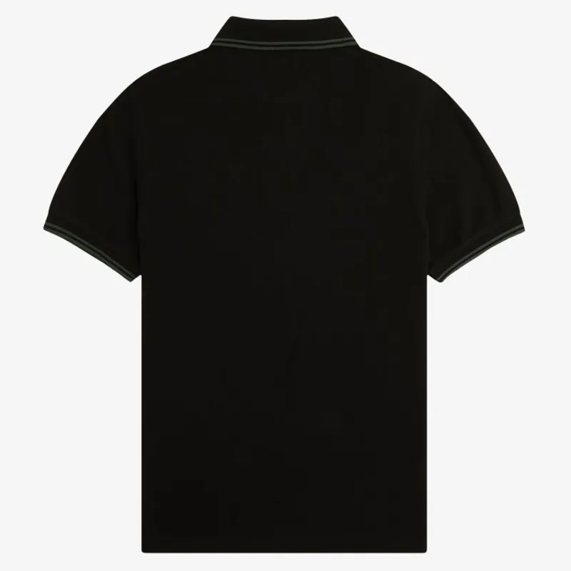Fred Perry Twin Tipped Polo Shirt M3600 - Black/Court Green-1