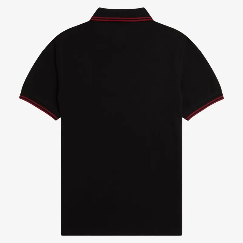Fred Perry Twin Tipped Polo Shirt M3600 - Black/Burnt Red-1