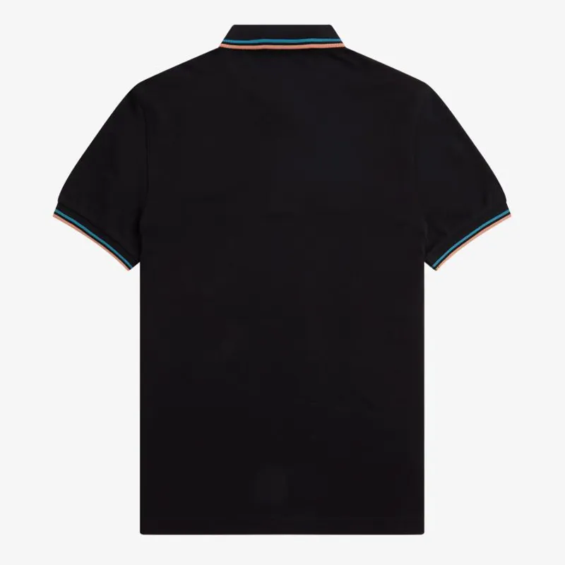 Fred Perry Twin Tipped Polo Shirt M3600 - Black/Cyber Blue