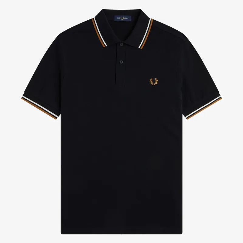 Fred Perry Twin Tipped Polo Shirt M3600 - Black