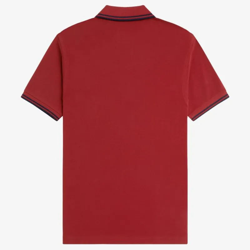 Fred Perry Twin Tipped Polo Shirt M3600 - Burnt Red/Navy/Navy-1