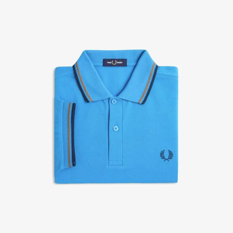 Fred Perry Twin Tipped Polo Shirt M3600 - Court Blue/Shaded Stone/Dark Petrol-2