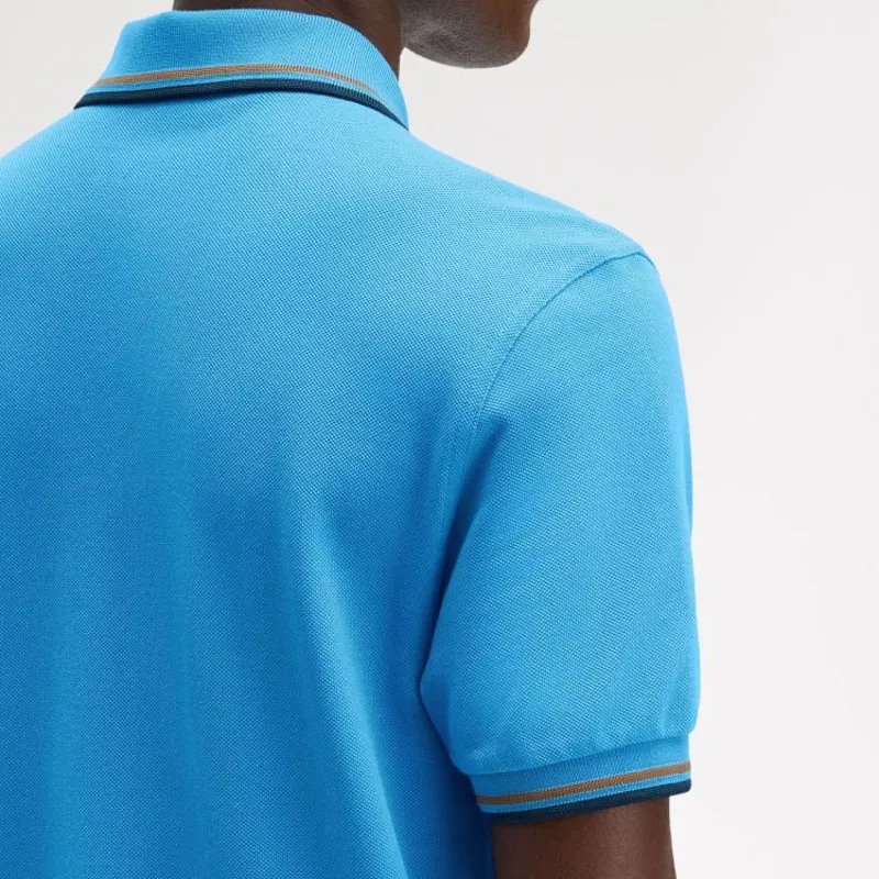 Fred Perry Twin Tipped Polo Shirt M3600 - Court Blue/Shaded Stone/Dark Petrol-4