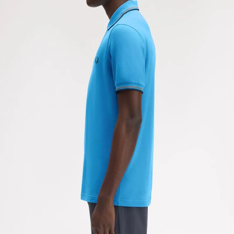 Fred Perry Twin Tipped Polo Shirt M3600 - Court Blue/Shaded Stone/Dark Petrol-6