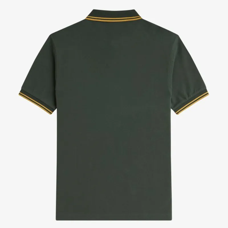Fred Perry Twin Tipped Polo Shirt M3600 - Court Green/Honeycomb/Honeycomb-1
