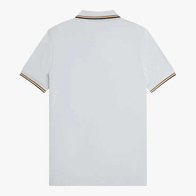 Fred Perry Twin Tipped Polo Shirt M3600 - Dusky Blue/Dark Caramel/Night Green-1