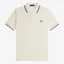 Fred Perry Twin Tipped Polo Shirt M3600 - Ecru/Court Blue/Oxblood