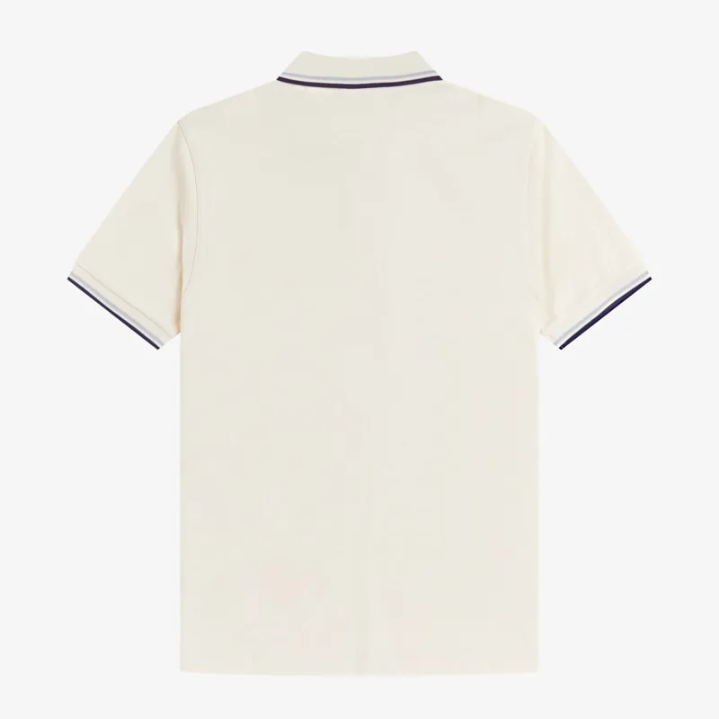 Fred Perry Twin Tipped Polo Shirt M3600 - Ecru/Dusky Blue/French Navy-1