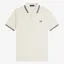 Fred Perry Twin Tipped Polo Shirt M3600 - Ecru/Oxblood/Grassroots