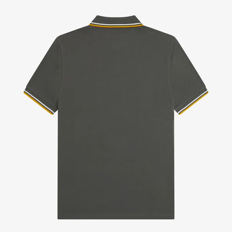 Fred Perry Twin Tipped Polo Shirt M3600 - Field Green/Ecru/Golden-1