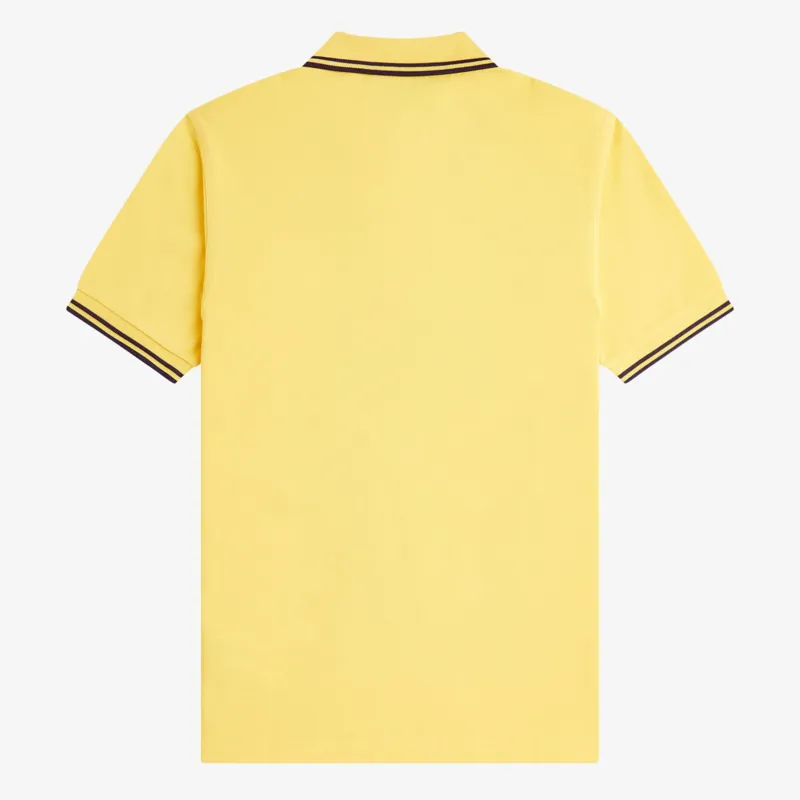 Fred Perry Twin Tipped Polo Shirt M3600 - Lemon Barley/Tennis Blue-1