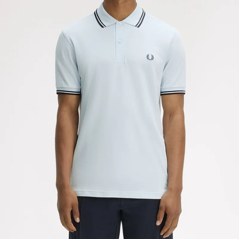 Fred Perry Twin Tipped Polo Shirt M3600 - Light Ice/Anchor Grey/Anchor Grey-3