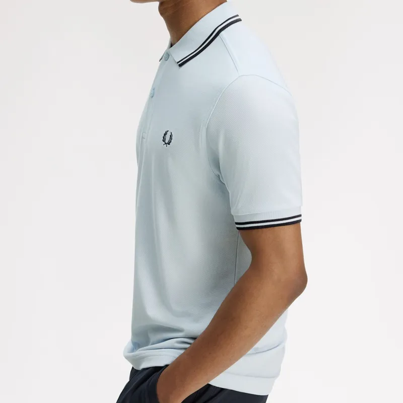 Fred Perry Twin Tipped Polo Shirt M3600 - Light Ice/Anchor Grey/Anchor Grey-5