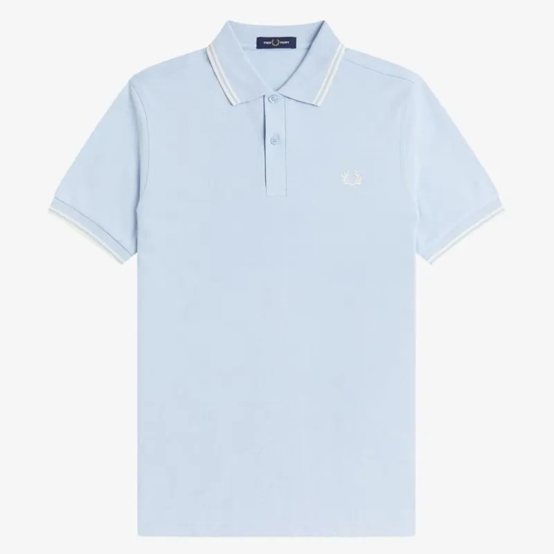 Fred Perry Twin Tipped Polo Shirt M3600 - Light Smoke/Ecru