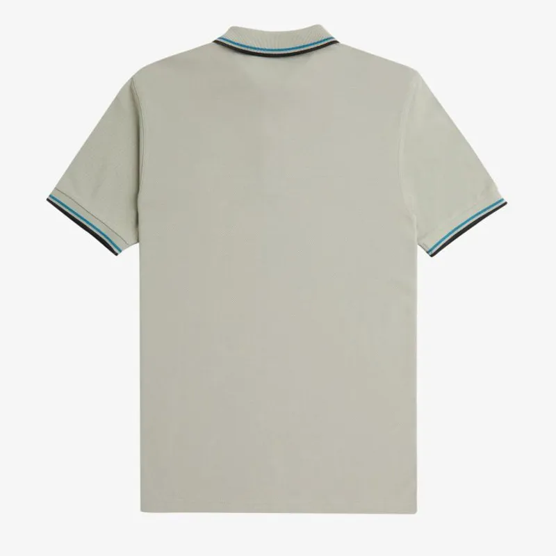 Fred Perry Twin Tipped Polo Shirt - Limestone/Runaway Bay Ocean/Black-1