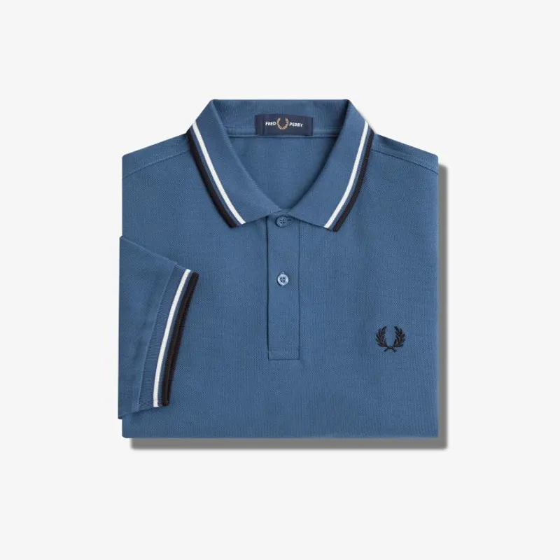 Fred Perry Twin Tipped Polo Shirt M3600 - Midnight Blue/Snow White/Black-2