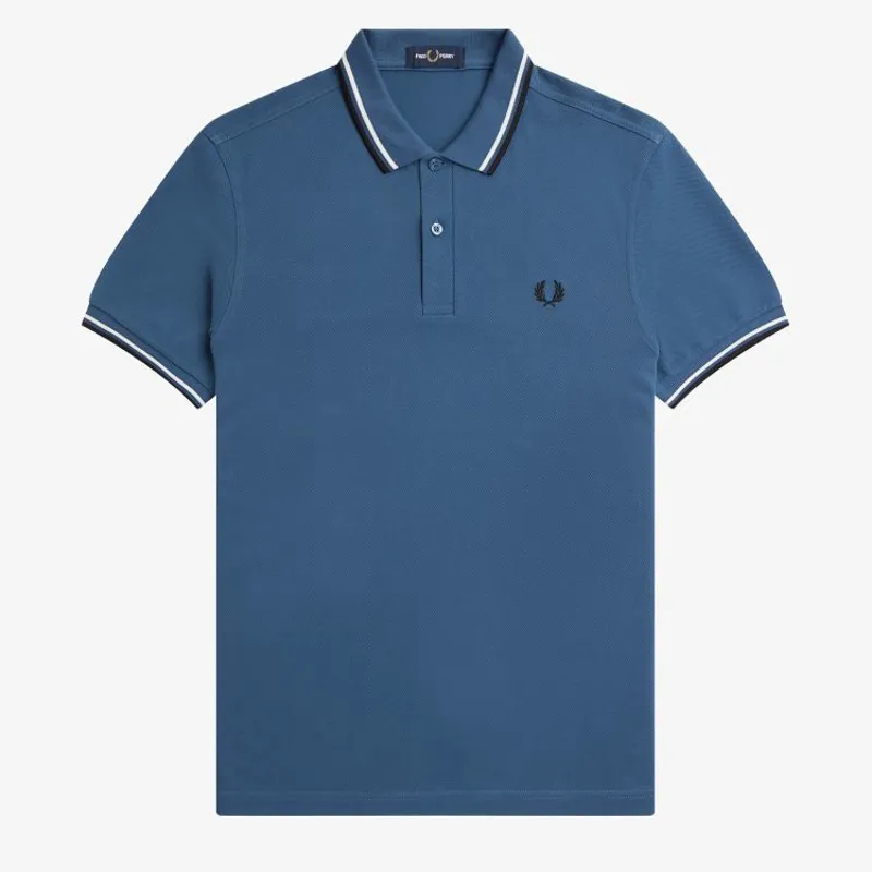 Fred Perry Twin Tipped Polo Shirt M3600 - Midnight Blue/Snow White/Black