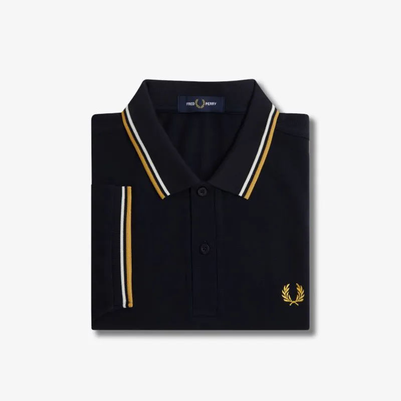 Fred Perry Twin Tipped Polo Shirt M3600 - Navy/Ecru/Honeycomb-2