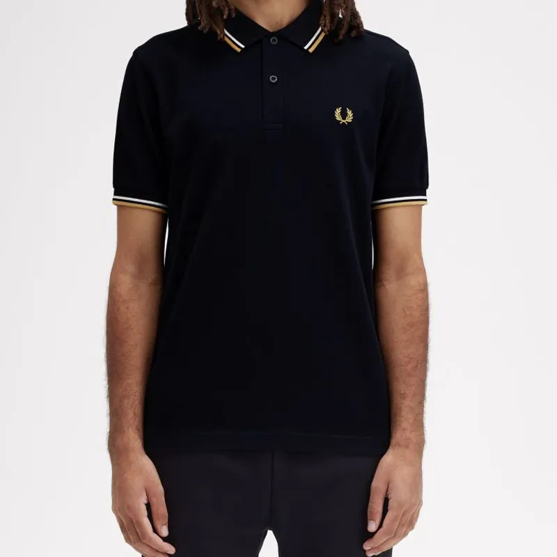 Fred Perry Twin Tipped Polo Shirt M3600 - Navy/Ecru/Honeycomb-3