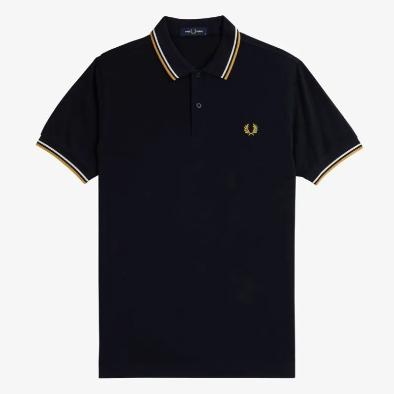 Fred Perry Twin Tipped Polo Shirt M3600 - Navy/Ecru/Honeycomb