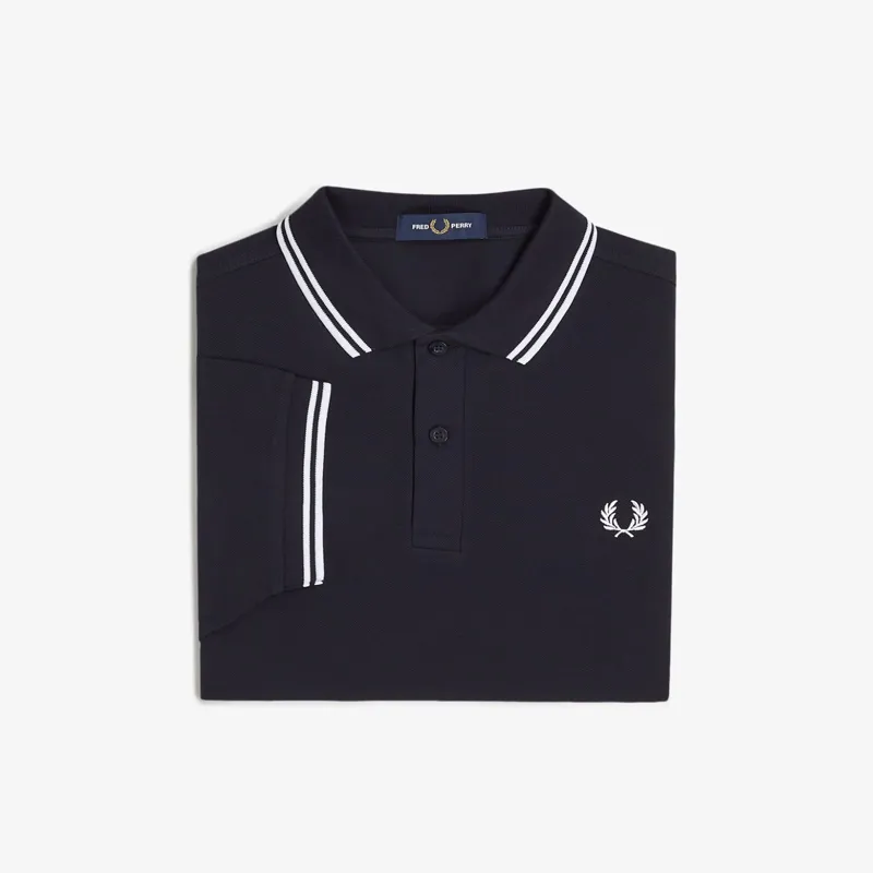 Fred Perry Twin Tipped Polo Shirt M3600 - Navy/White-3