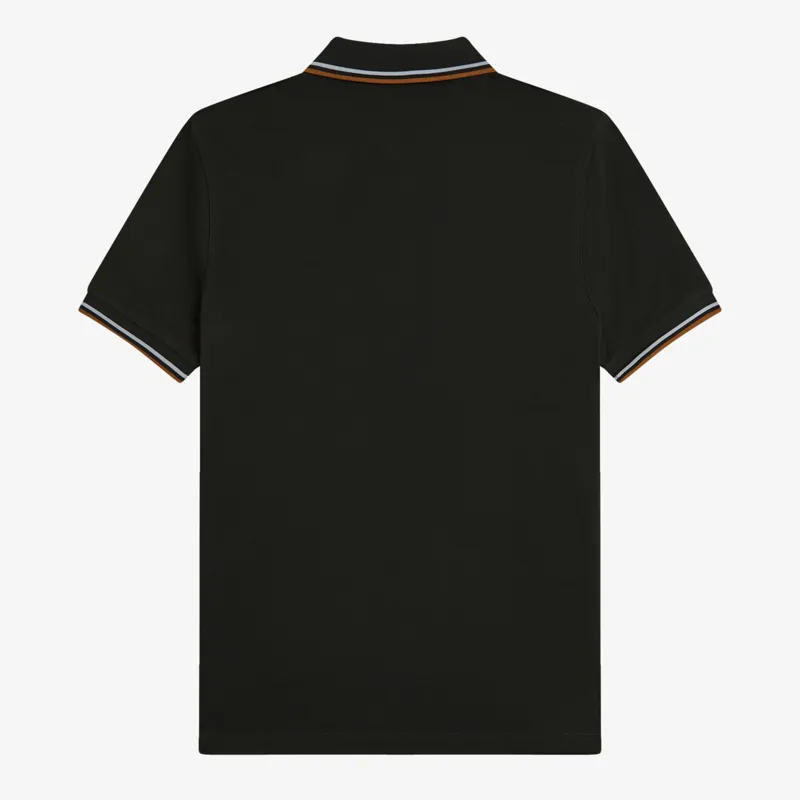 Fred Perry Twin Tipped Polo Shirt M3600 - Night Green/Dusky Blue/Dark Caramel-1