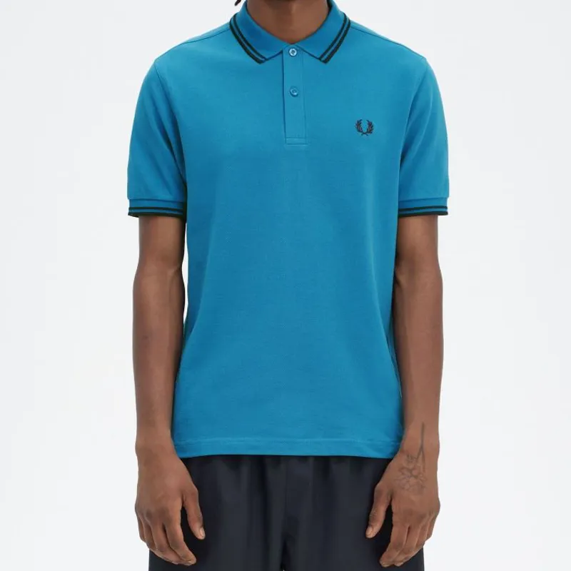 Fred Perry Twin Tipped Polo Shirt M3600 - Ocean/Navy-2