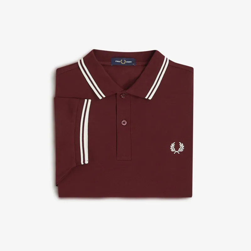 Fred Perry Twin Tipped Polo Shirt M3600 - Oxblood-2