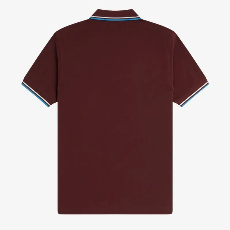 Fred Perry Twin Tipped Polo Shirt M3600 - Oxblood/Ecru/Court Blue-1