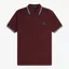 Fred Perry Twin Tipped Polo Shirt M3600 - Oxblood/Ecru/Court Blue