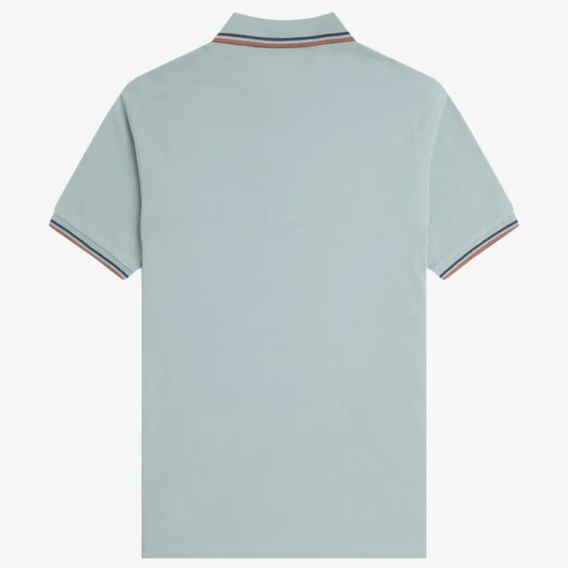 Fred Perry Twin Tipped Polo Shirt M3600 - Silver Blue/Tennis Blue/Cinnamon-1