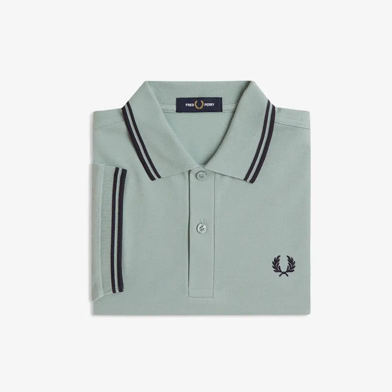 Fred Perry Twin Tipped Polo Shirt M3600 - Silver Blue/Dark Airforce/Dark Airforce-2