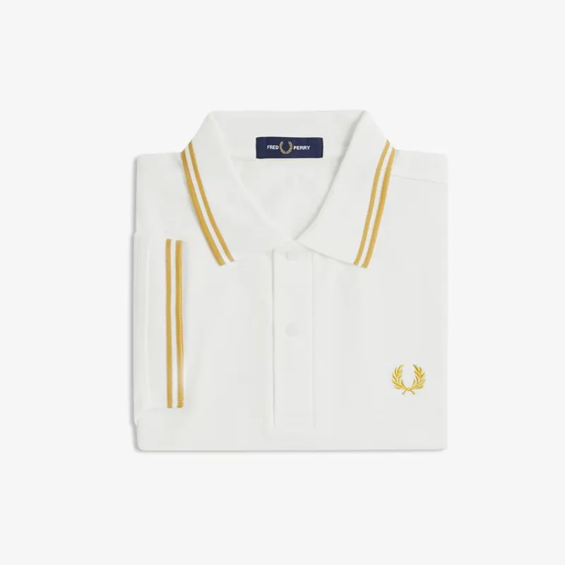 Fred Perry Twin Tipped Polo Shirt M3600 - Snow White/Honeycomb-2