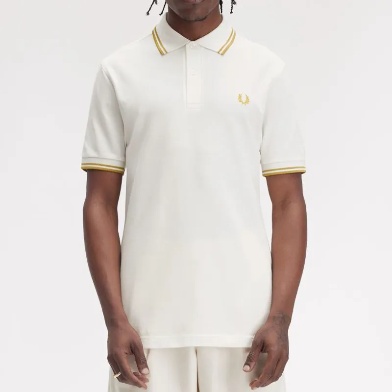 Fred Perry Twin Tipped Polo Shirt M3600 - Snow White/Honeycomb-3