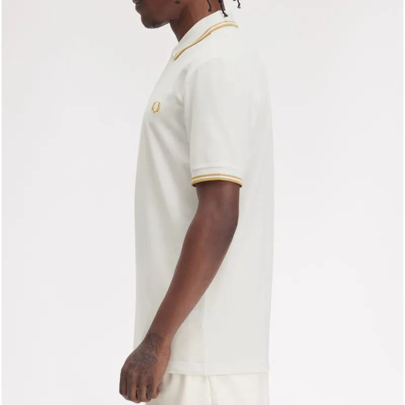 Fred Perry Twin Tipped Polo Shirt M3600 - Snow White/Honeycomb-4