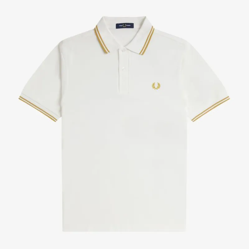 Fred Perry Twin Tipped Polo Shirt M3600 - Snow White/Honeycomb