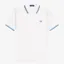 Fred Perry Twin Tipped Polo Shirt M3600 - Snow White/Deep Mint/Soho Eclipse