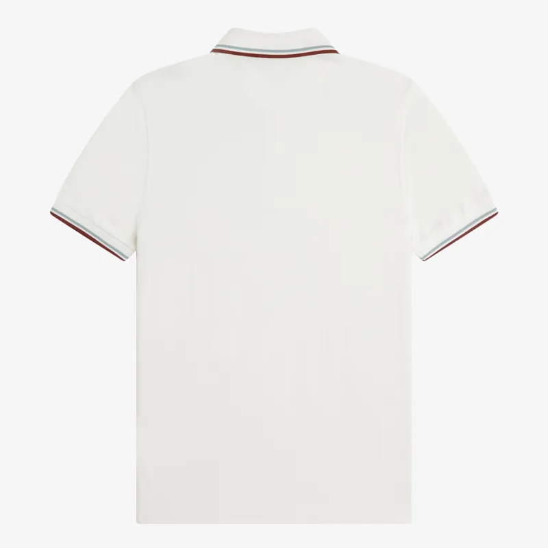 Fred Perry Twin Tipped Polo Shirt M3600 - Snow White/Silver Blue/Brandy-1