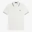 Fred Perry Twin Tipped Polo Shirt M3600 - Snow White/Silver Blue/Brandy