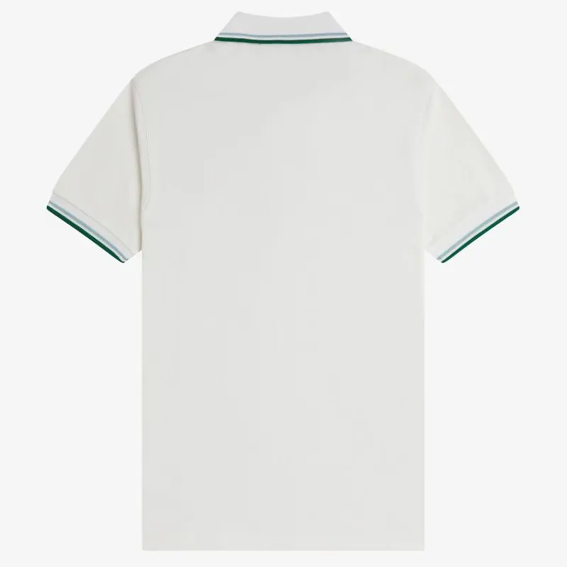 Fred Perry Twin Tipped Polo Shirt M3600 - Snow White/Track Blue/Sport Green-1