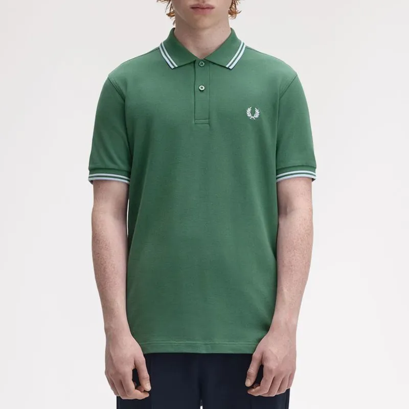 Fred Perry Twin Tipped Polo Shirt M3600 - Sport Green/Track Blue-5