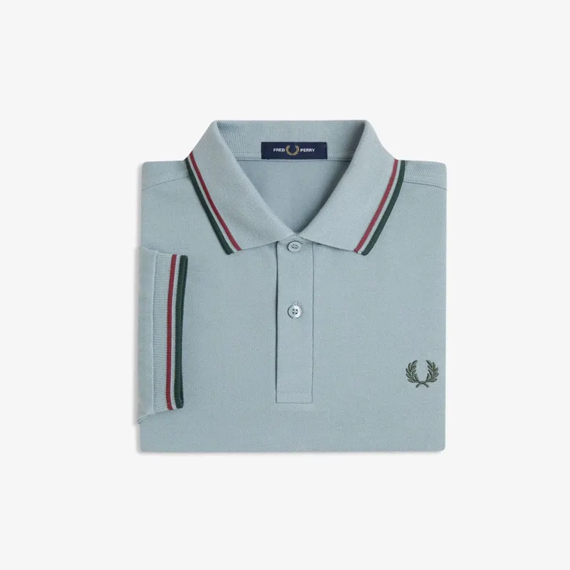 Fred Perry Twin Tipped Polo Shirt M3600 - Stockport Blue/Oxblood/Grassroots-2