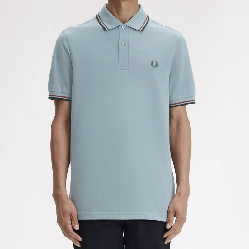 Fred Perry Twin Tipped Polo Shirt M3600 - Stockport Blue/Oxblood/Grassroots-3