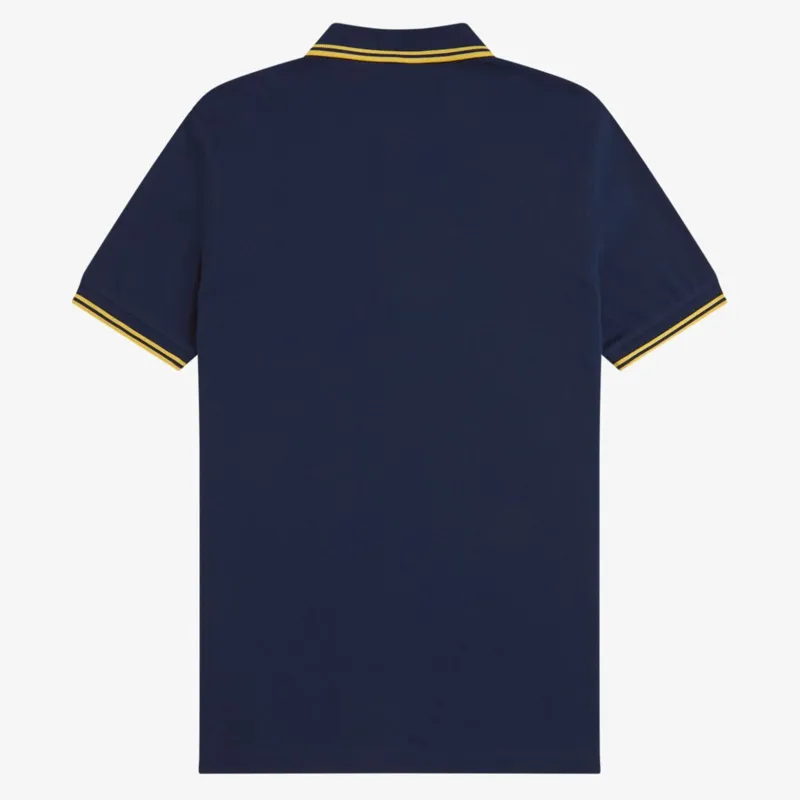 Fred Perry Twin Tipped Polo Shirt M3600 - Tennis Blue/Lemon Barley-1