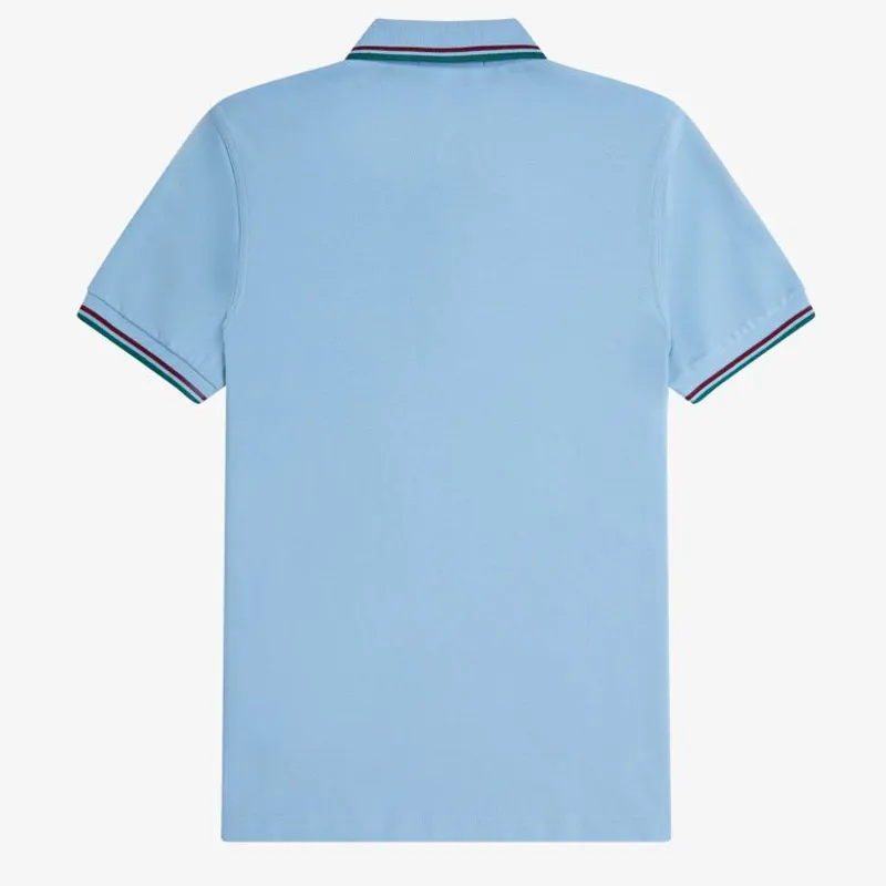 Fred Perry Twin Tipped Polo Shirt M3600 - Track Blue/Burnt Red/Sport Green-1