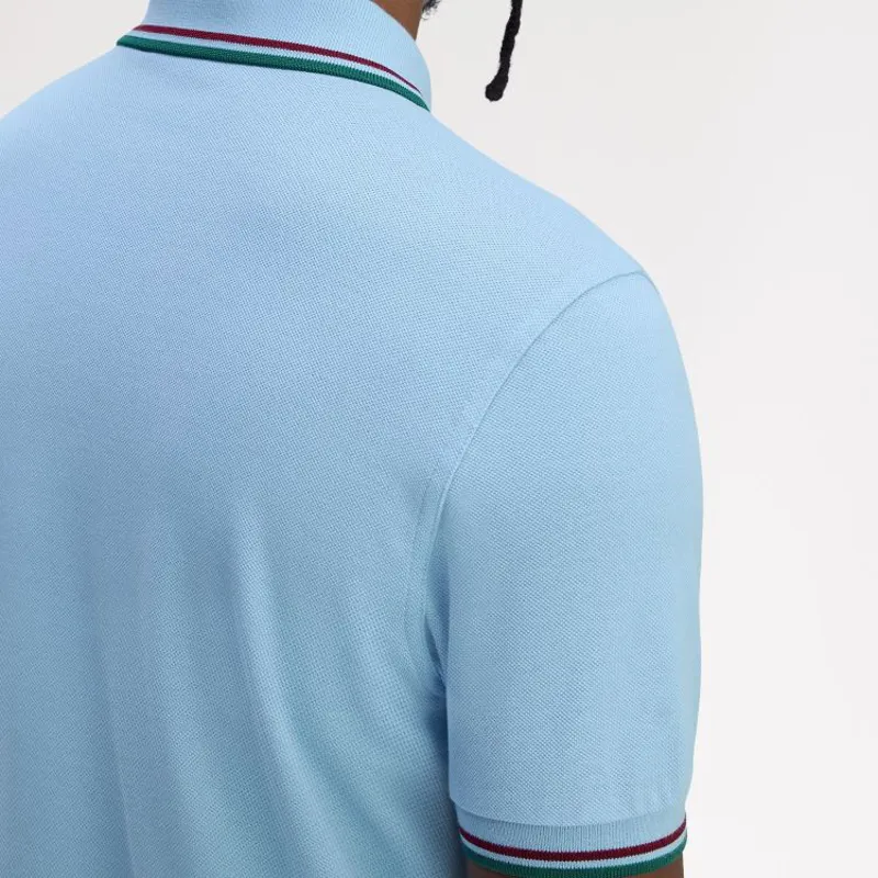 Fred Perry Twin Tipped Polo Shirt M3600 - Track Blue/Burnt Red/Sport Green-5