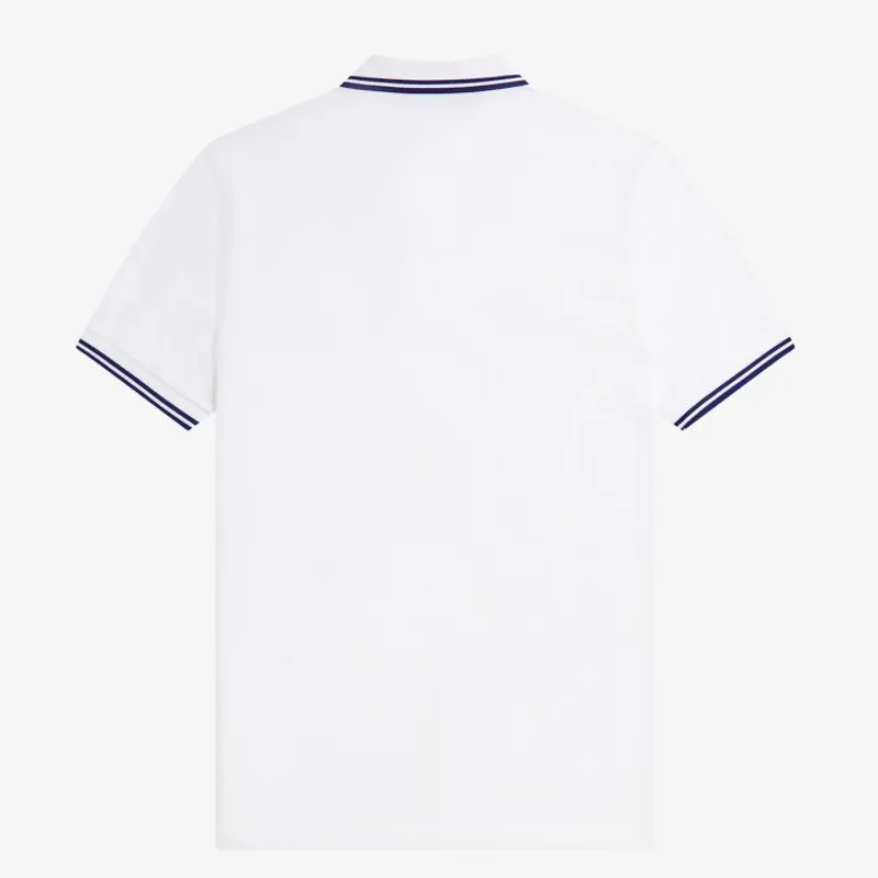 Fred Perry Twin Tipped Polo Shirt M3600 - White/French Navy-1