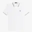 Fred Perry Twin Tipped Polo Shirt M3600 - White/Silky Peach/Uniform Green