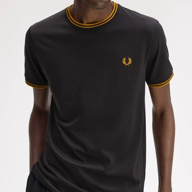 Fred Perry Twin Tipped T-Shirt - Anchor Grey/Golden-2