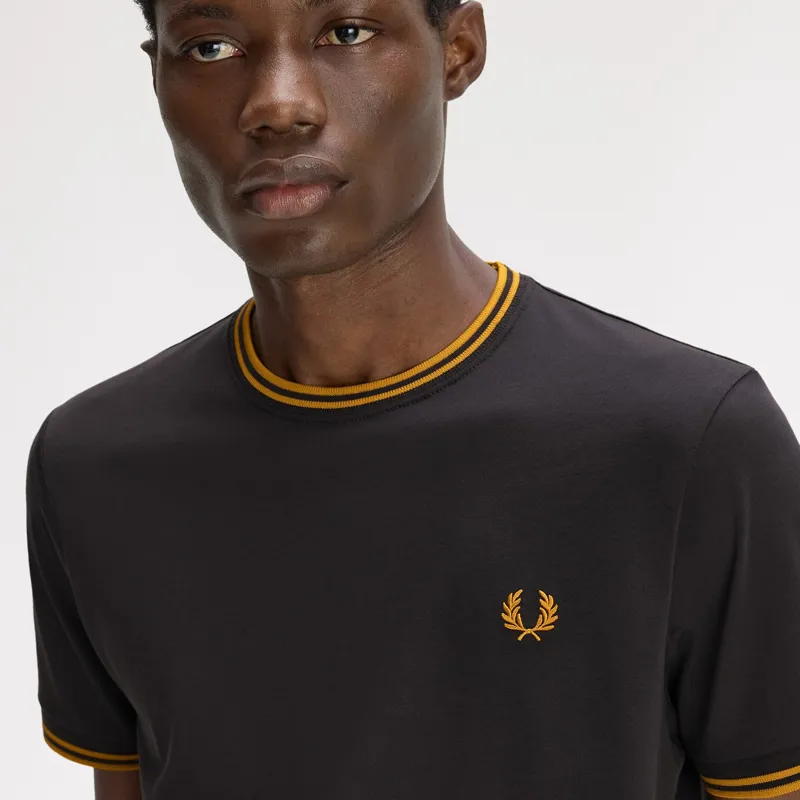 Fred Perry Twin Tipped T-Shirt - Anchor Grey/Golden-3